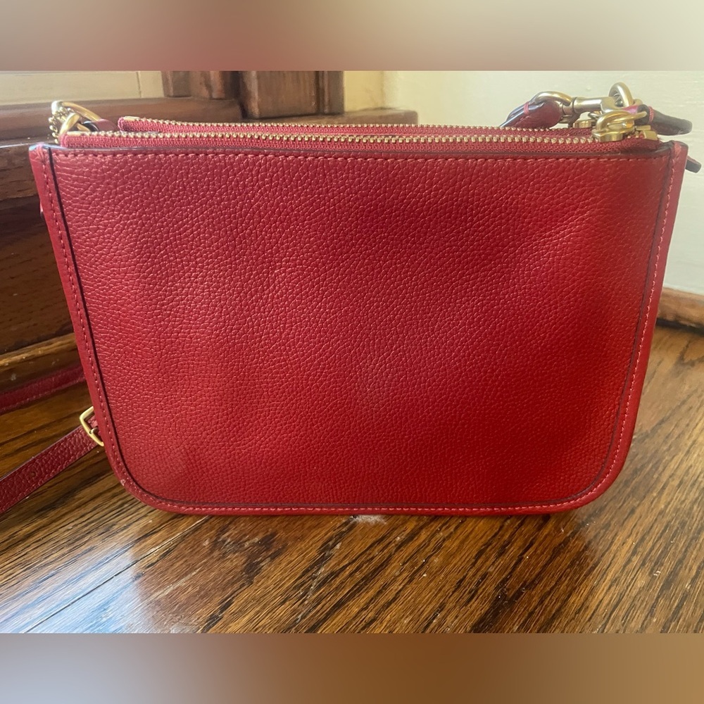 Coach Slim Turnlock Crossbody Bag in‎ Brick Red - Picture 11 of 16